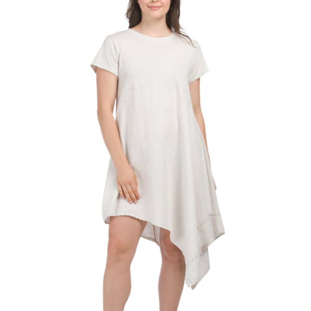 🔥 Closet Sale! Made in Italy Linen Blend Knit Mini Dress Beige